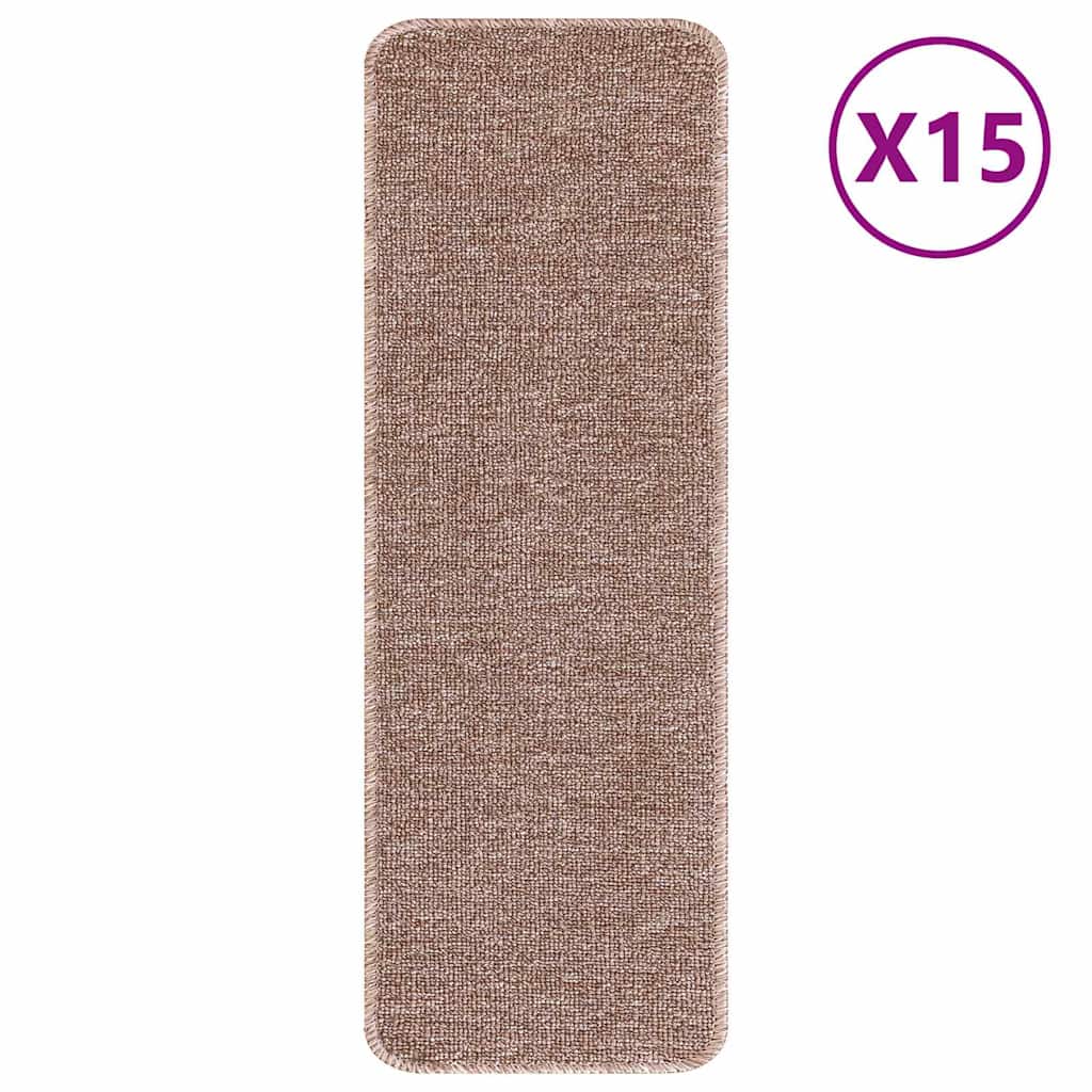 Podloge protiv klizanja za stepenice 15 pcs Svjetlosmeđa