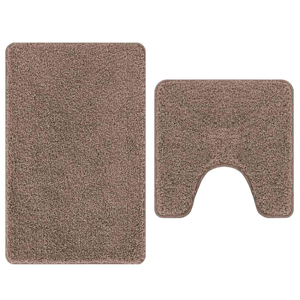Set prostirki za kupatilo s protukliznom podlogom 2 pcs Smeđa