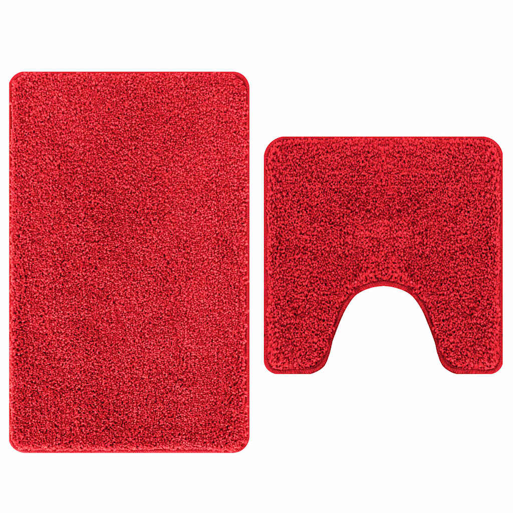 Set prostirki za kupatilo s protukliznom podlogom 2 pcs Crvena