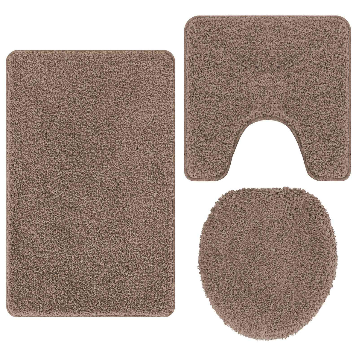 Set prostirki za kupatilo s protukliznom podlogom 3 pcs Smeđa
