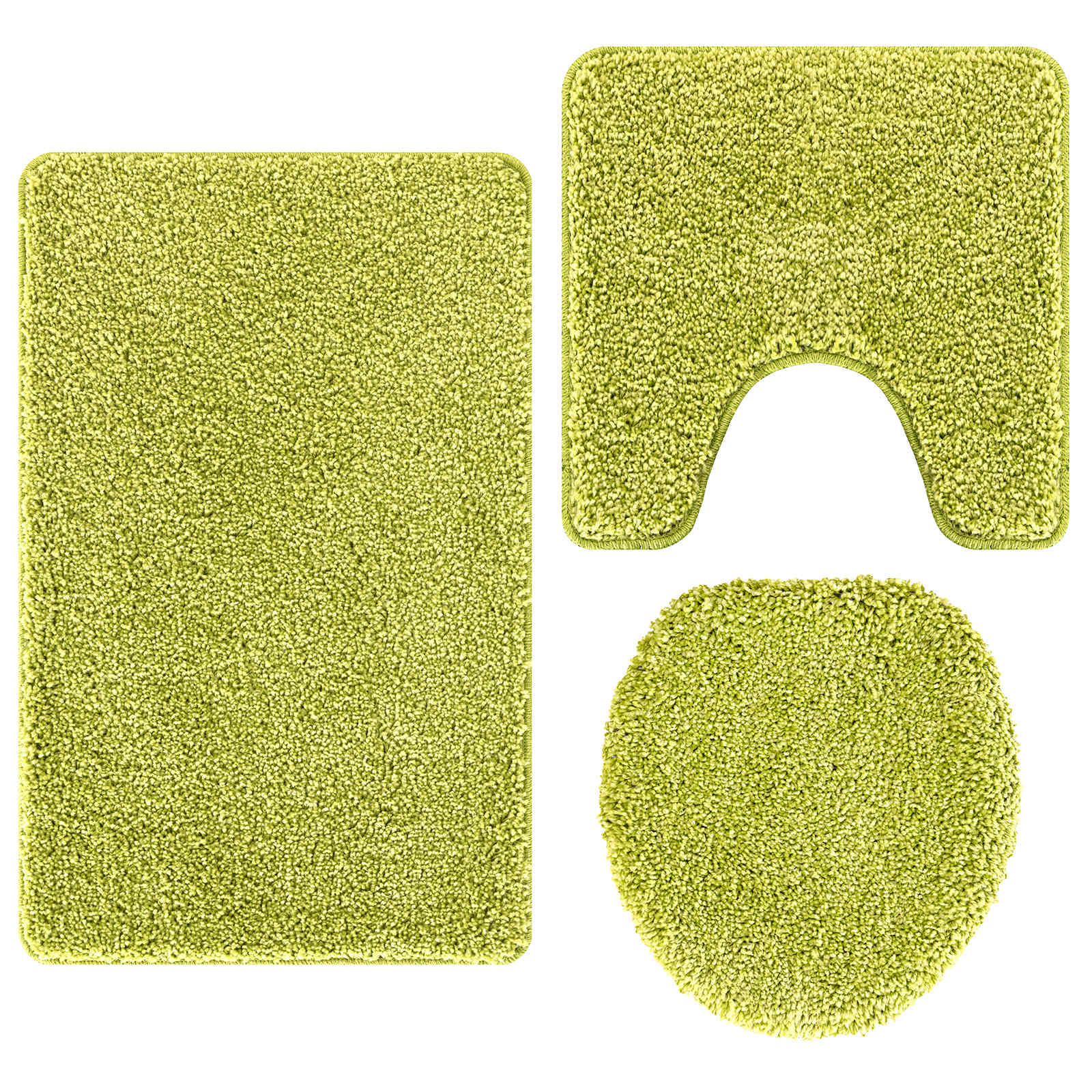 Set prostirki za kupatilo s protukliznom podlogom 3 pcs Zelena