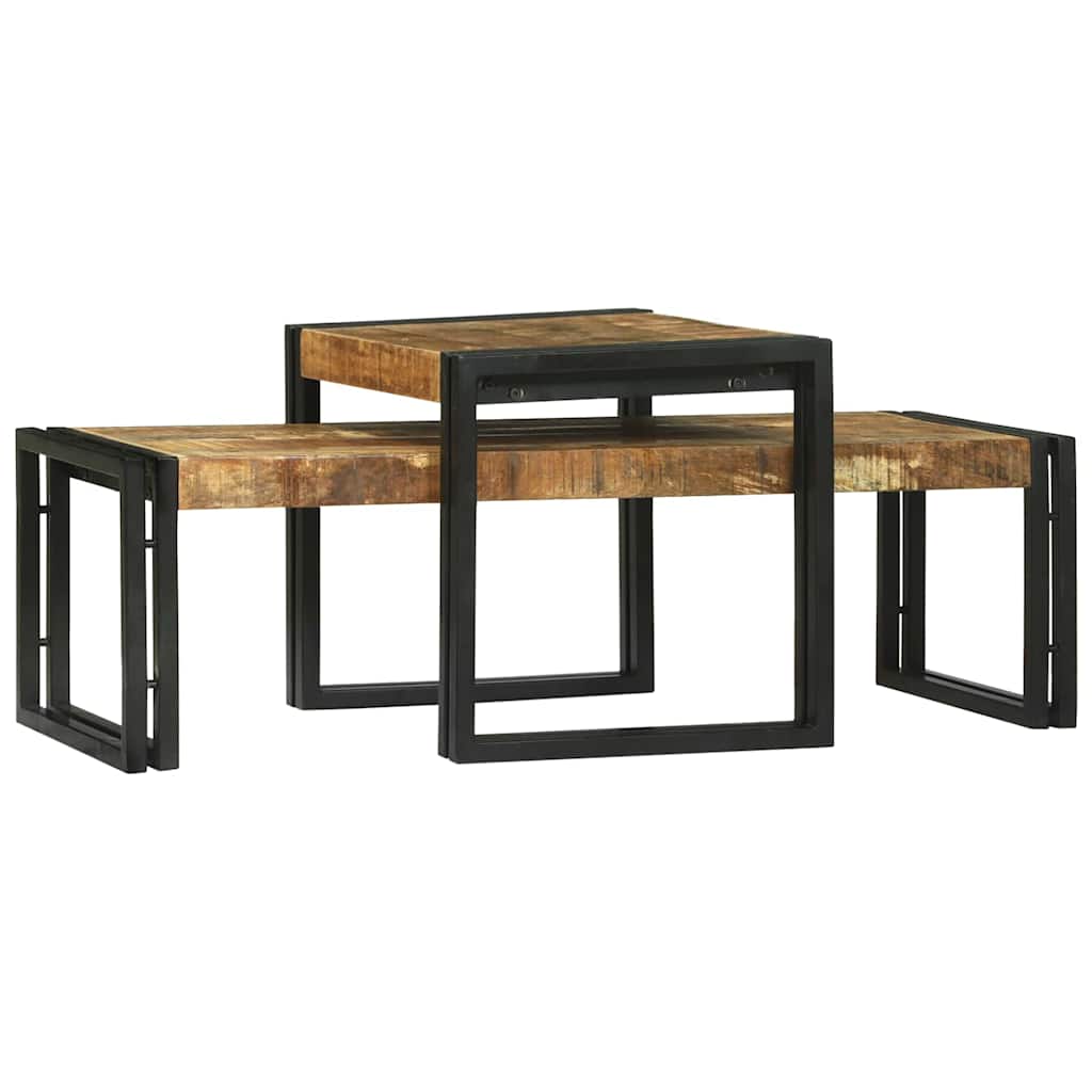 Kava Stol 2 pcs Smeđa 48 x 40 x 40 cm Čvrsto drvo manga