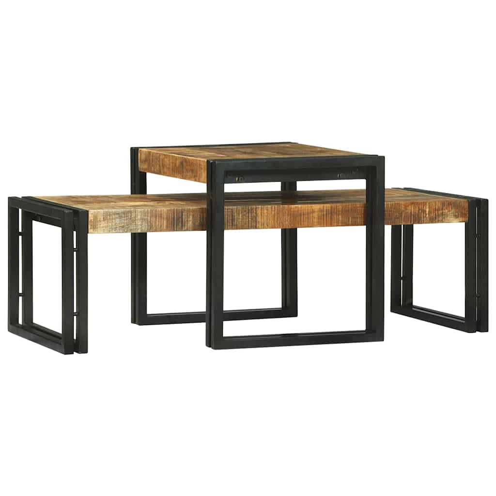 Kava Stol 2 pcs Smeđa 48 x 40 x 40 cm Čvrsto drvo manga