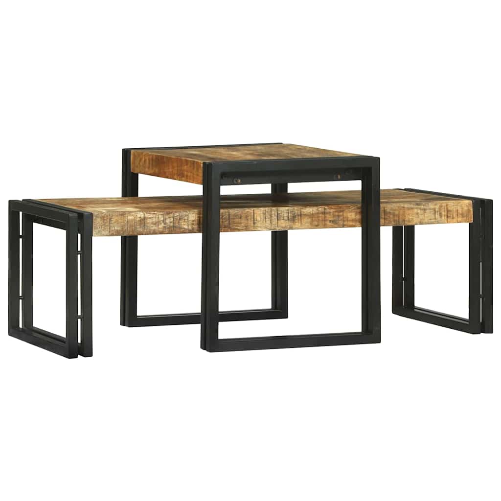 Kava Stol 2 pcs Smeđa 48 x 40 x 40 cm Čvrsto drvo manga
