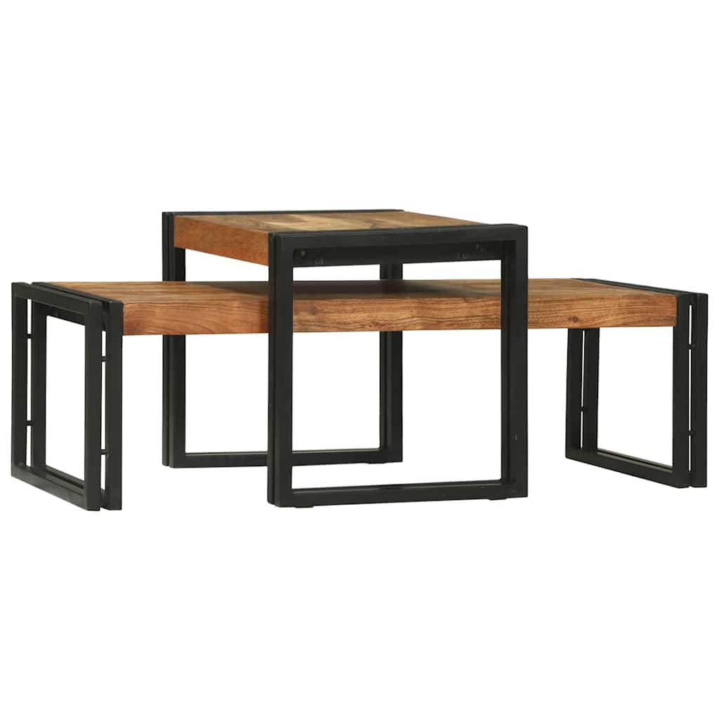 Kava Stol 2 pcs Smeđa 48 x 40 x 40 cm Čvrsto drvo akacije