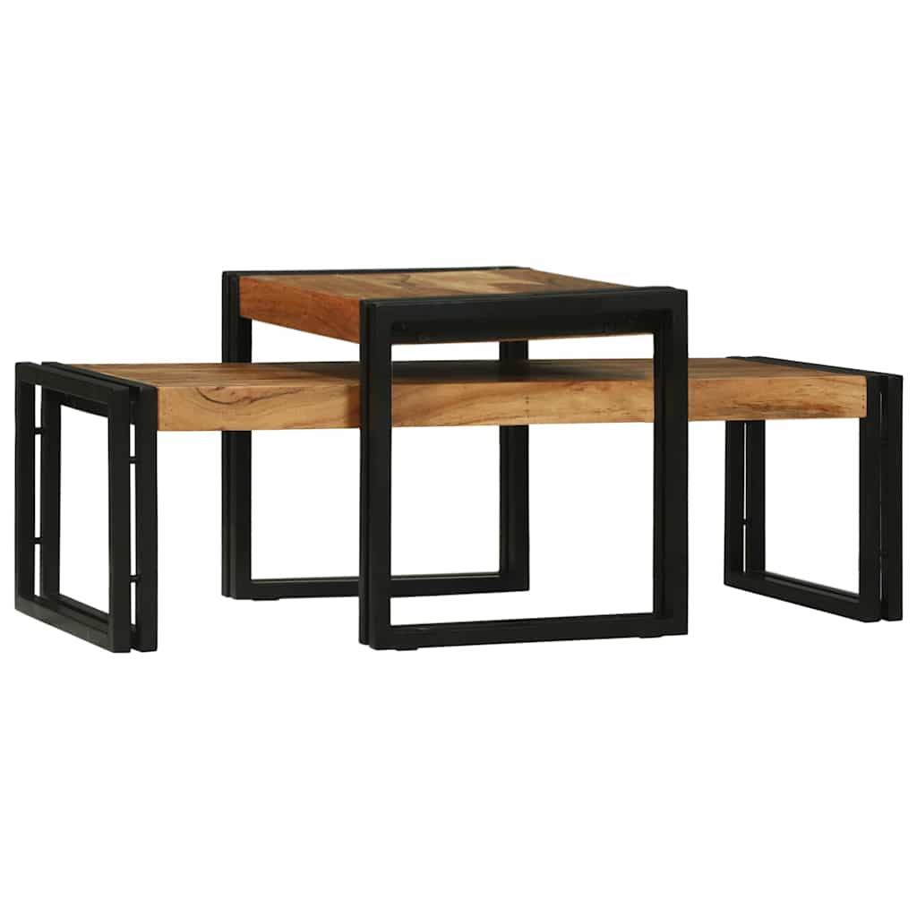 Kava Stol 2 pcs Smeđa 48 x 40 x 40 cm Čvrsto drvo akacije