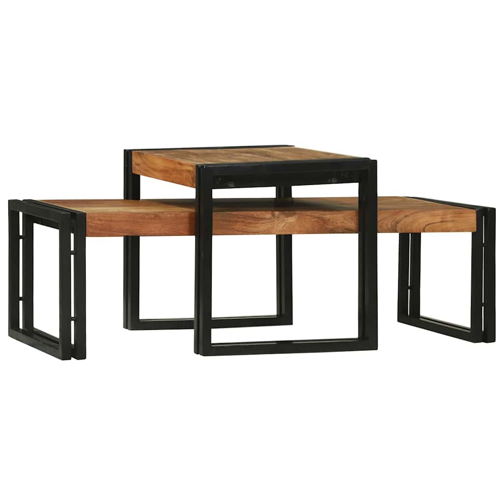 Kava Stol 2 pcs Smeđa 48 x 40 x 40 cm Čvrsto drvo akacije