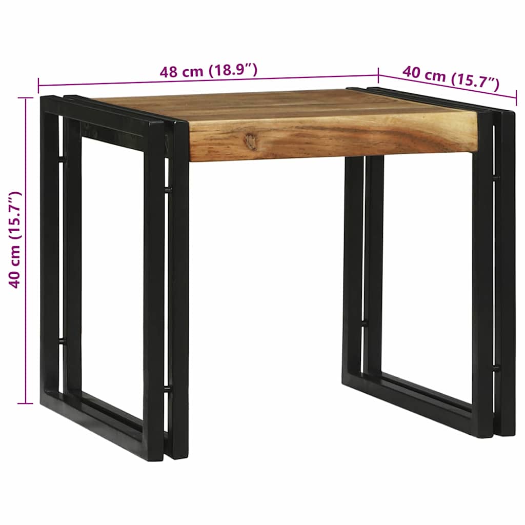 Kava Stol 2 pcs Smeđa 48 x 40 x 40 cm Čvrsto drvo akacije