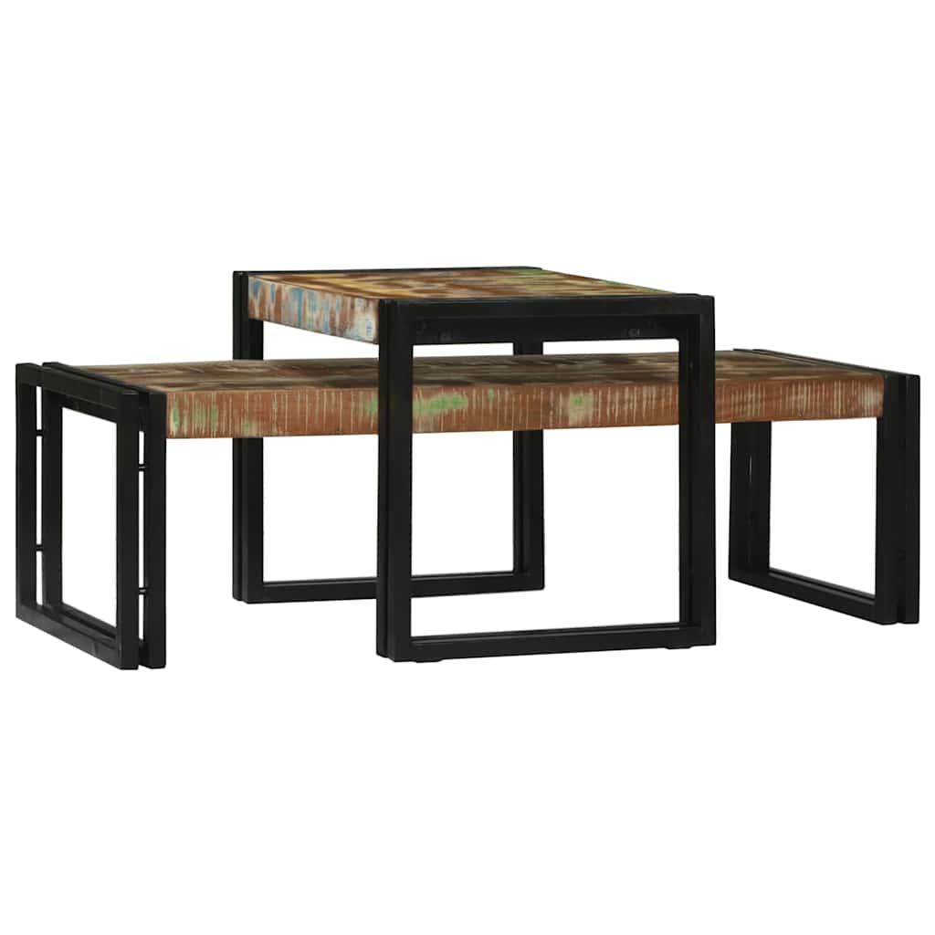 Kava Stol 2 pcs Šareni 48 x 40 x 40 cm Čvrsto drvo iz reciklaže