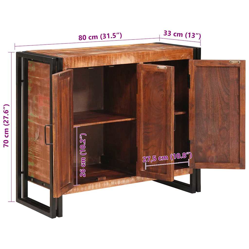 Sideboard s vratima Smeđa Čvrsto drvo reciklirano i metal