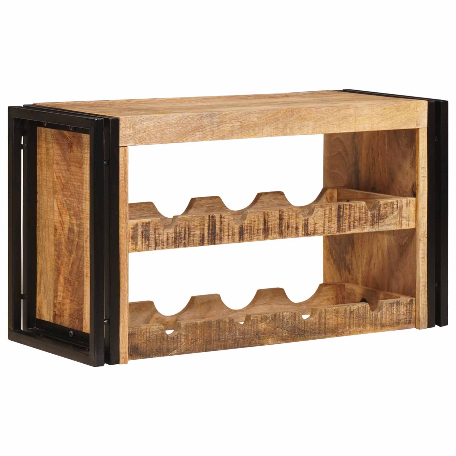 Stalak za vino Smeđa 80 x 45 x 33 cm Čvrsto Grubo Drvo Manga