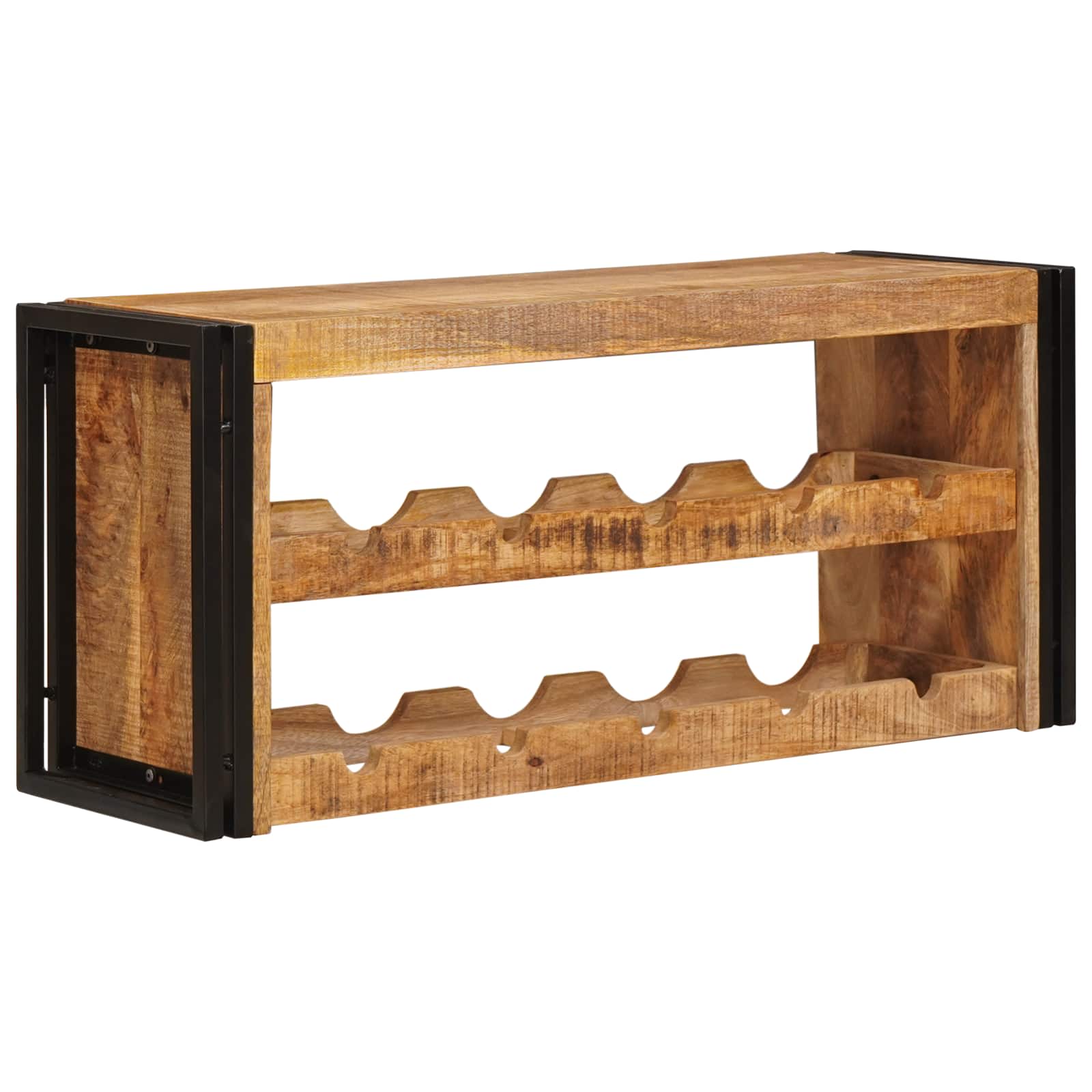 Stalak za vino Smeđa 100 x 45 x 33 cm Čvrsto Grubo Drvo Manga