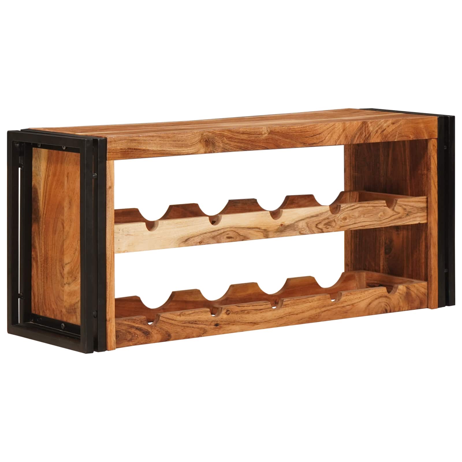 Stalak za vino Smeđa 100 x 45 x 33 cm Čvrsto drvo akacije