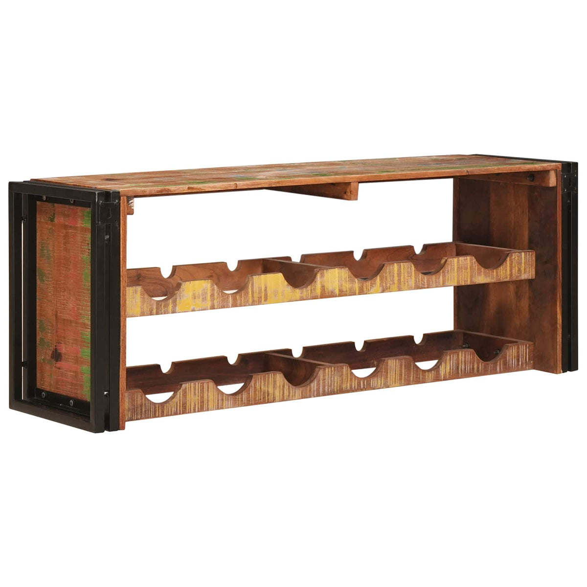 Stalak za vino Smeđa 120 x 45 x 33 cm Čvrsto reciklirano drvo