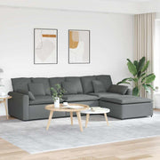 Modularna sofa s podnožjem i jastucima tamno siva