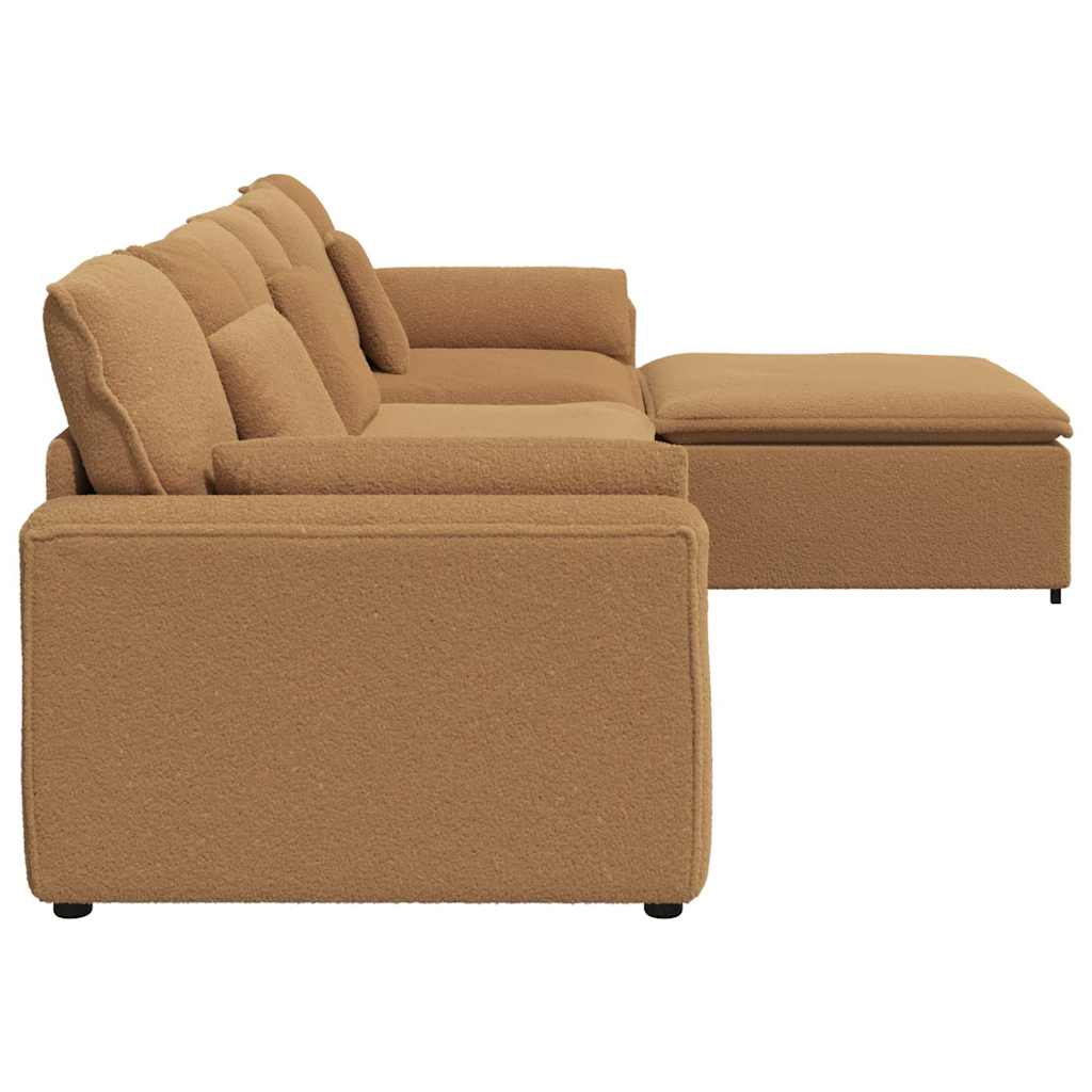 Modularna sofa s tabureom i jastucima bež boje