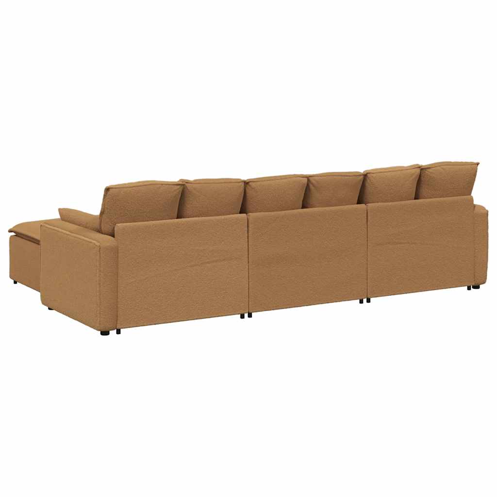 Modularna sofa s tabureom i jastucima bež boje