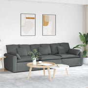 Modularna sofa s jastucima tamno siva