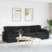 Modularna sofa s jastucima crna