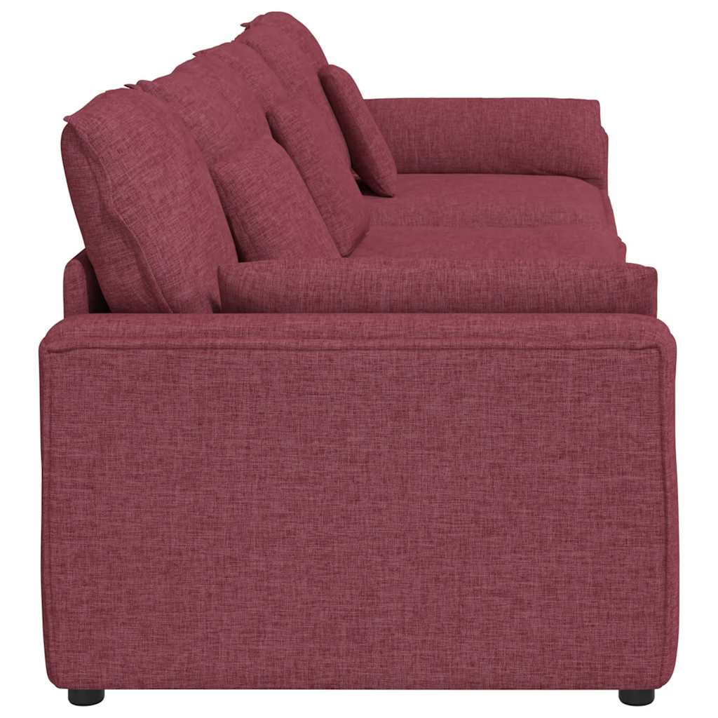 Modularna sofa s jastucima, vinsko crvena