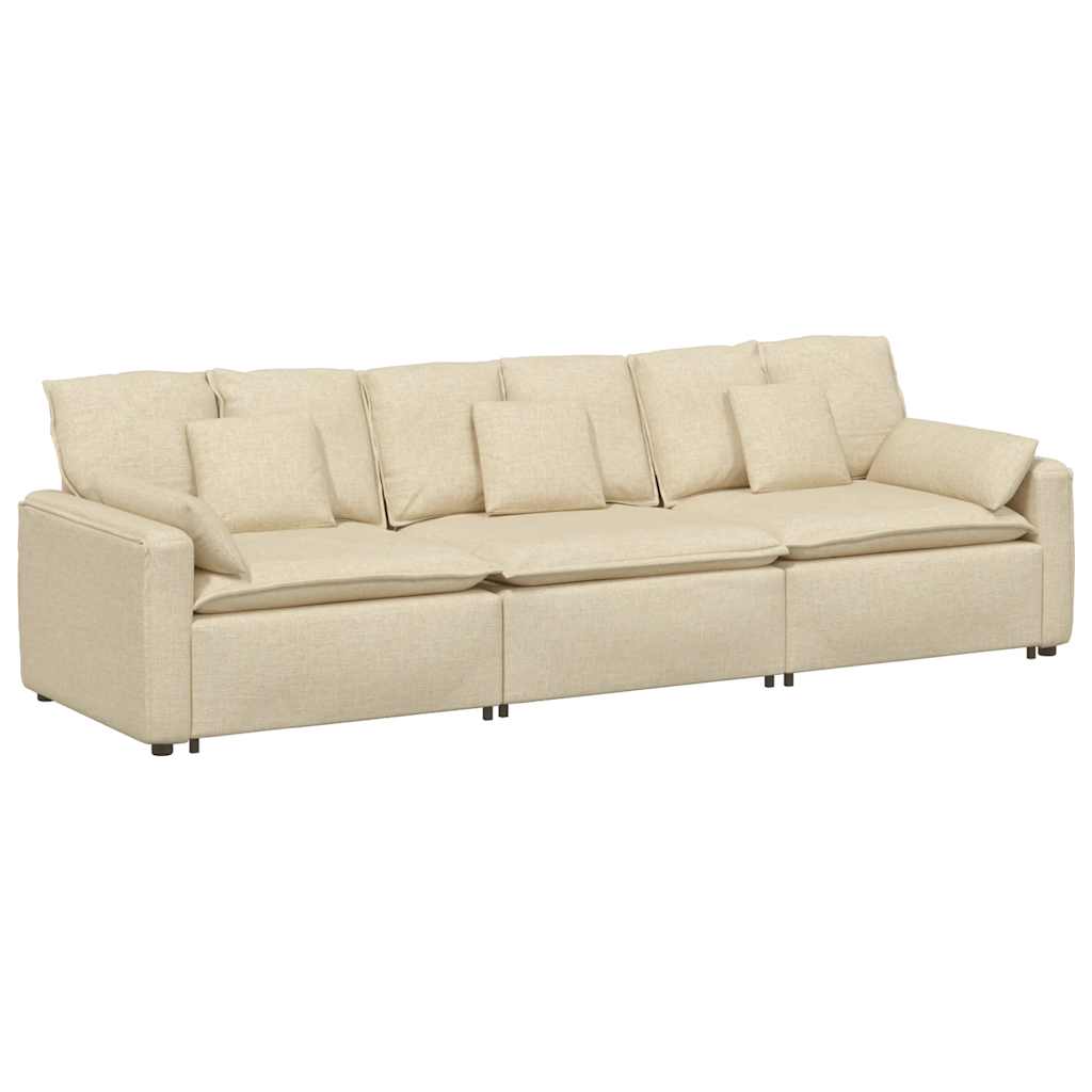 Modularna sofa s jastucima krem boje