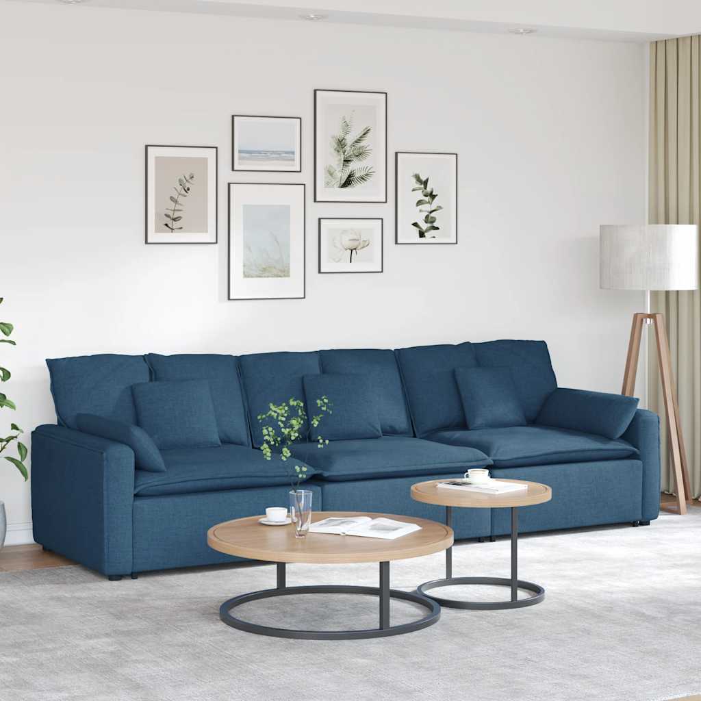 Modularna sofa s jastucima plava