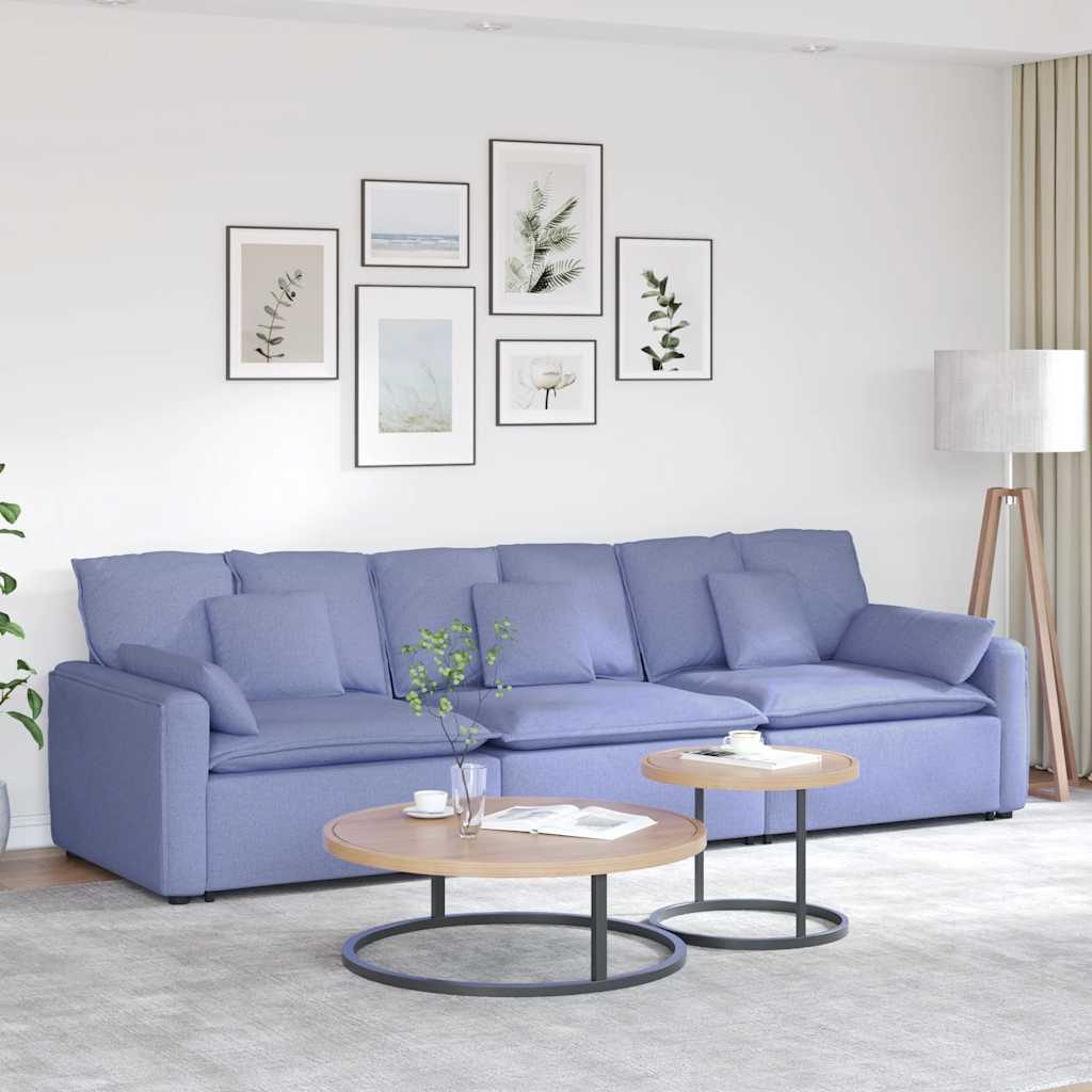 Modularna sofa s jastucima, traperice plave boje