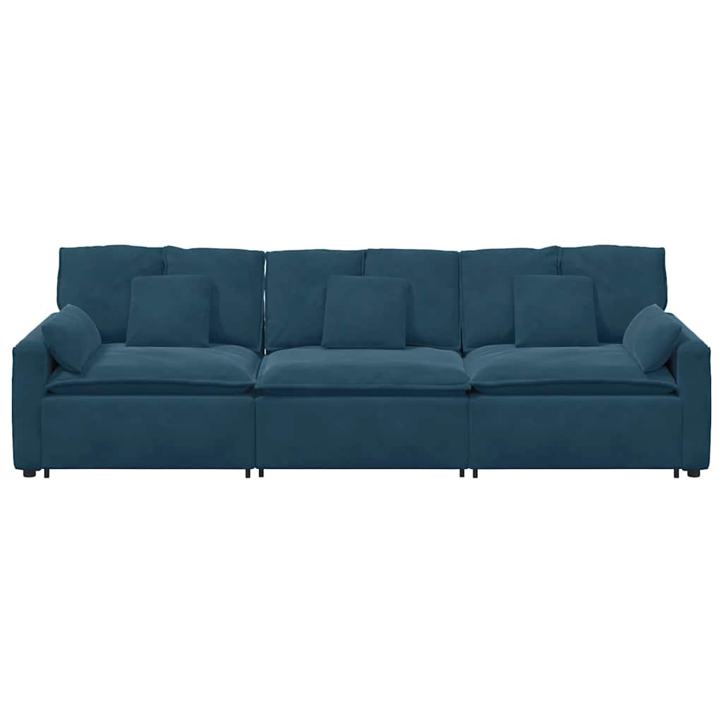 Modularna sofa s jastucima plava
