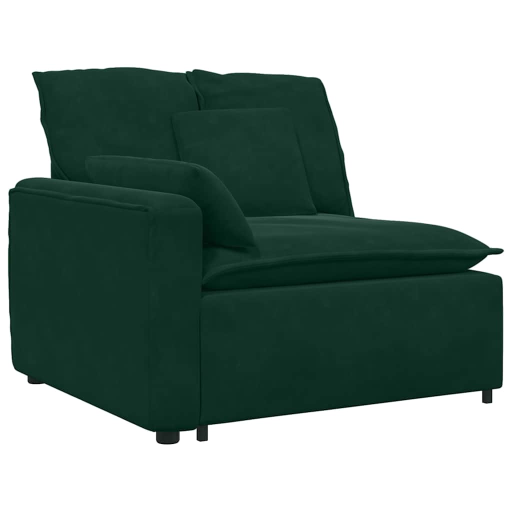 Modularna sofa s jastucima tamnozelena