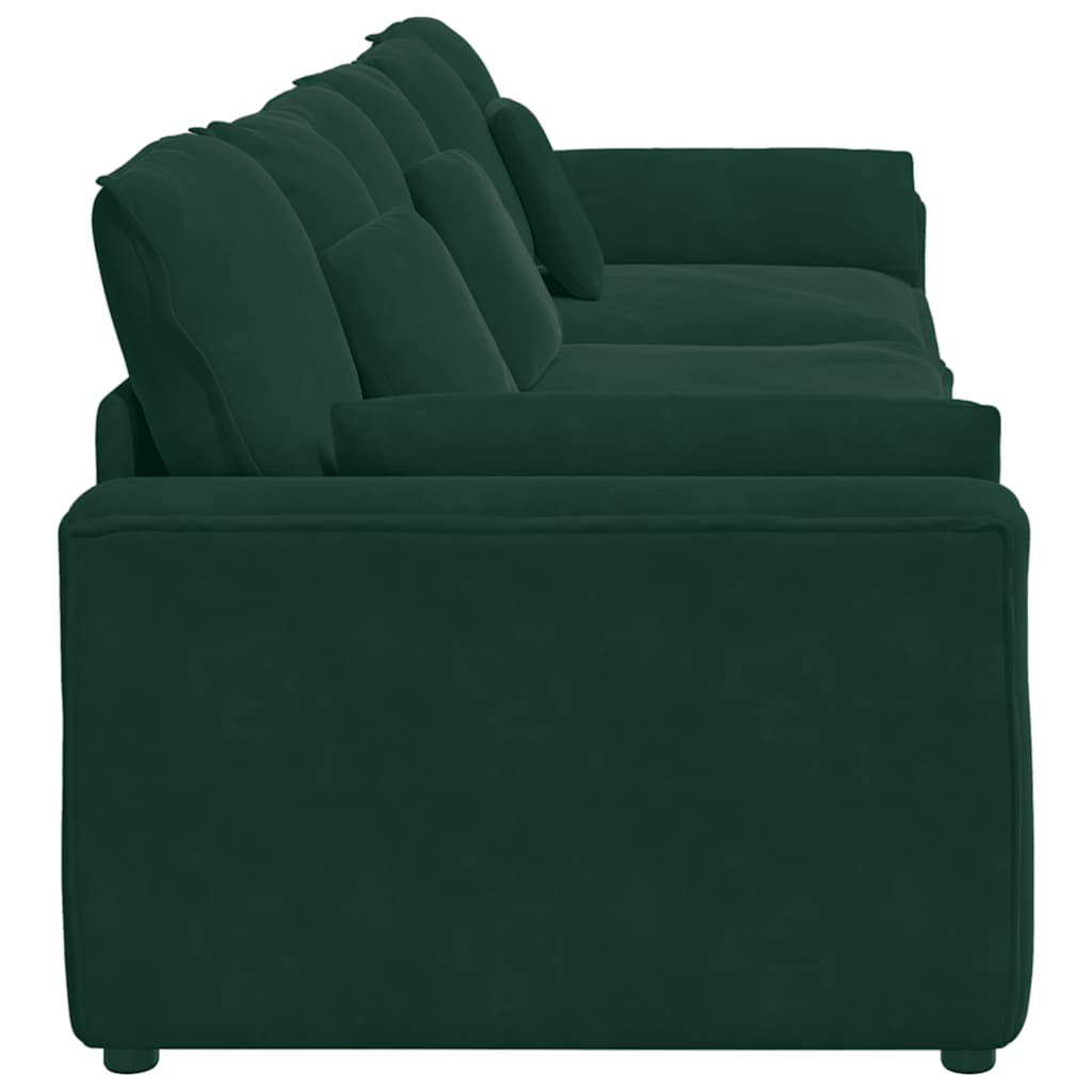 Modularna sofa s jastucima tamnozelena