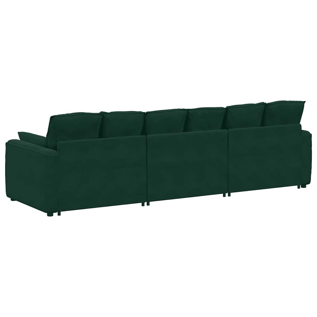 Modularna sofa s jastucima tamnozelena