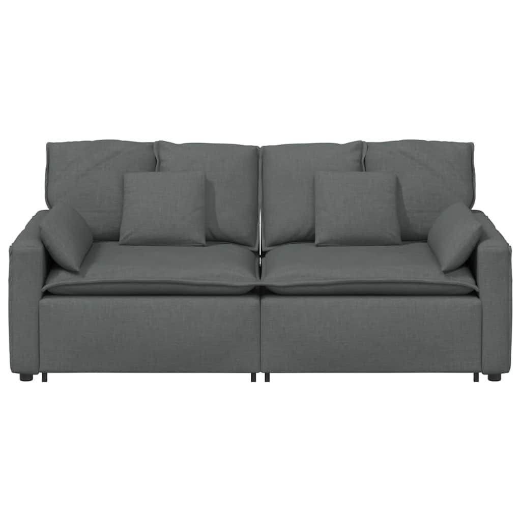 Modularna sofa s jastucima tamno siva
