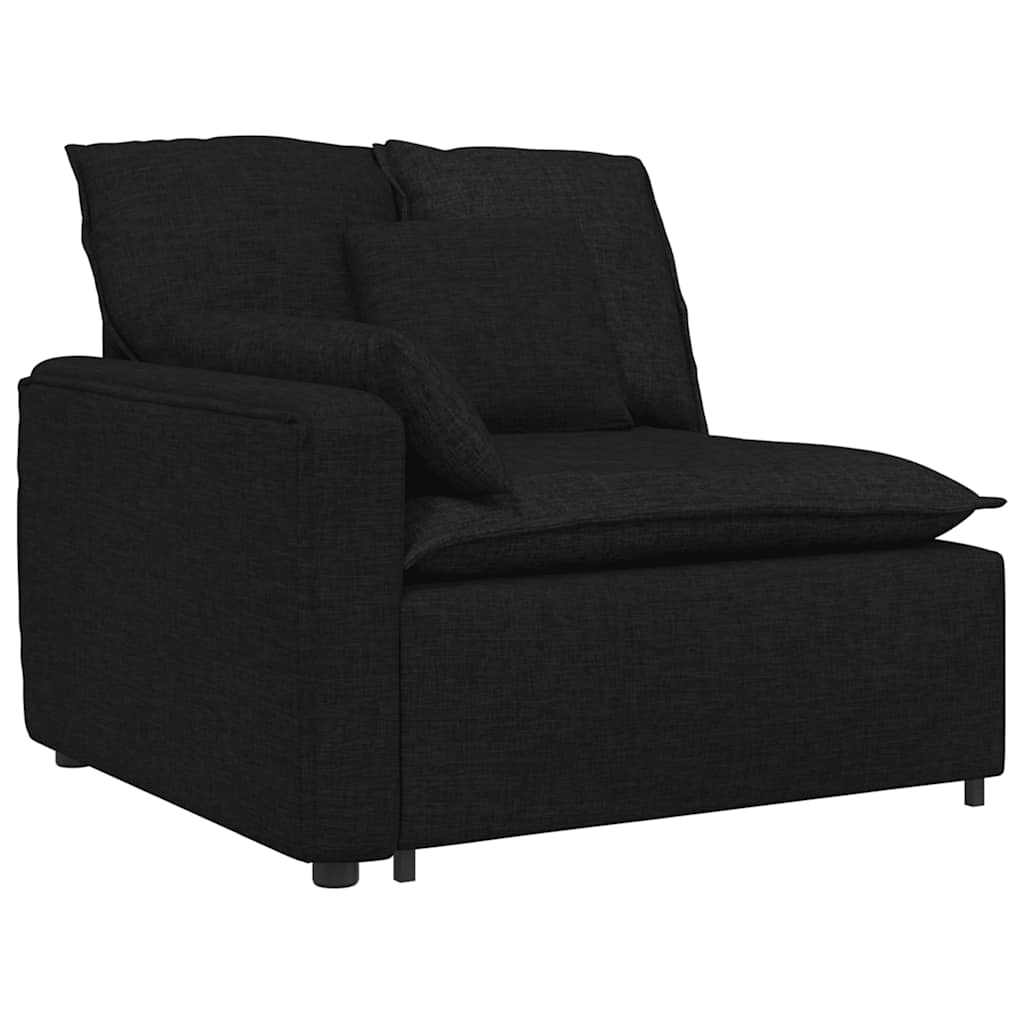 Modularna sofa s jastucima crna
