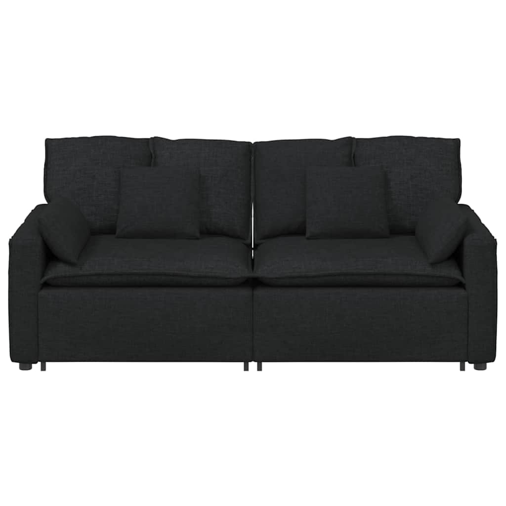 Modularna sofa s jastucima crna
