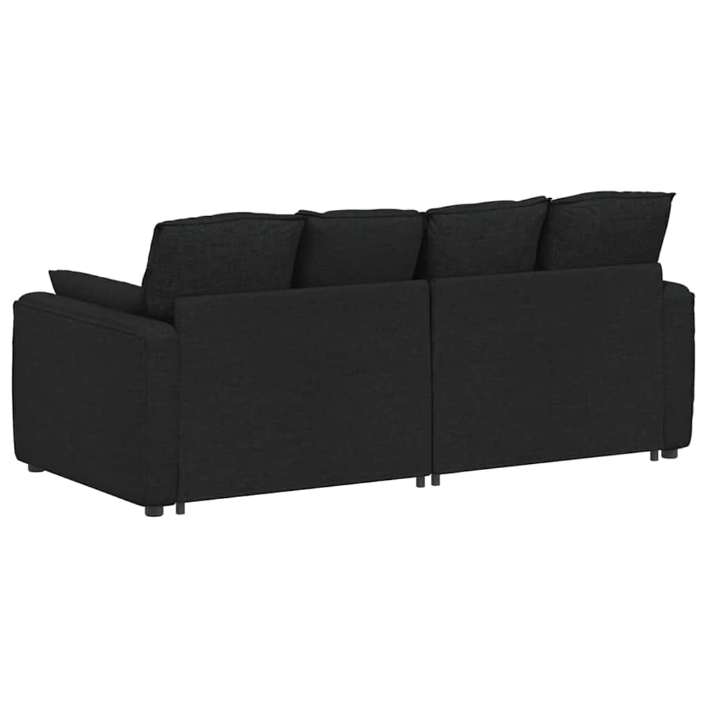 Modularna sofa s jastucima crna