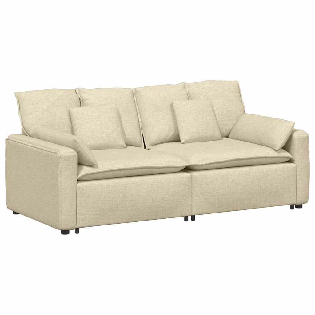 Modularna sofa s jastucima krem boje