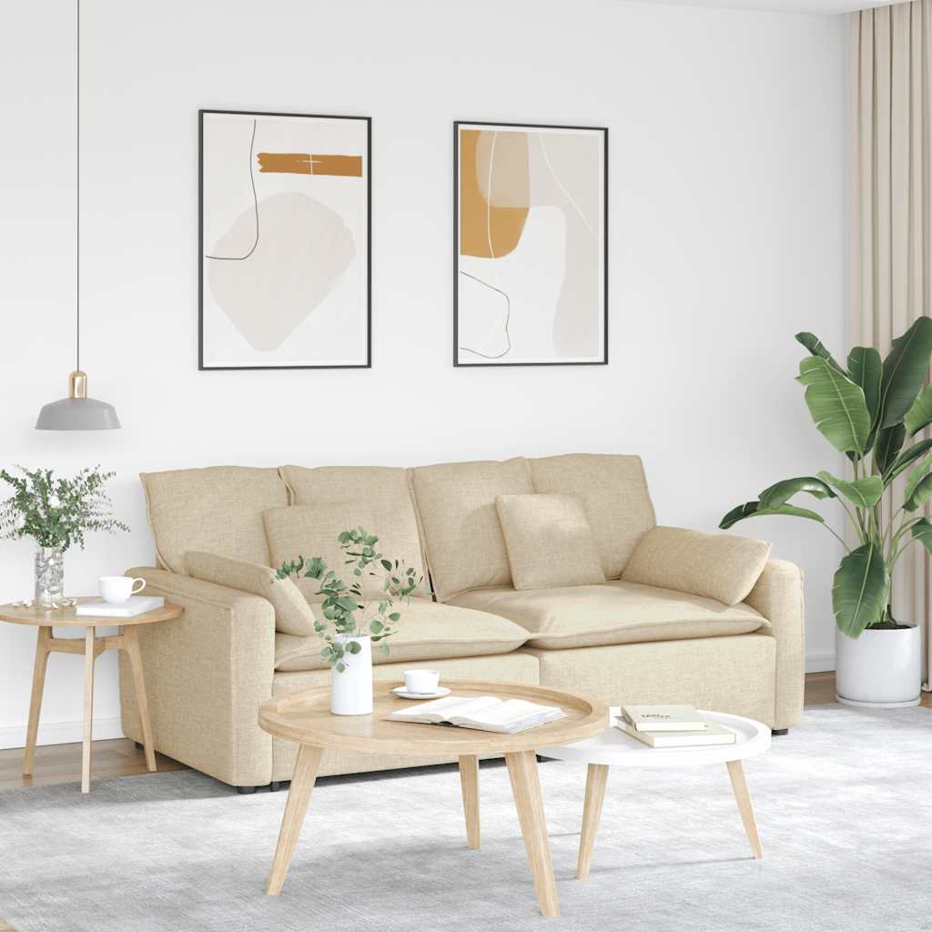 Modularna sofa s jastucima krem boje