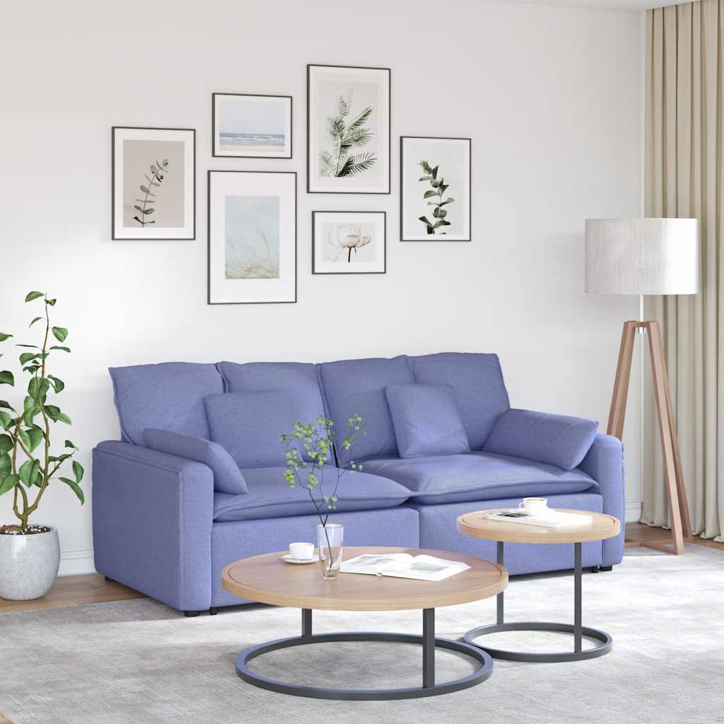 Modularna sofa s jastucima, traperice plave boje