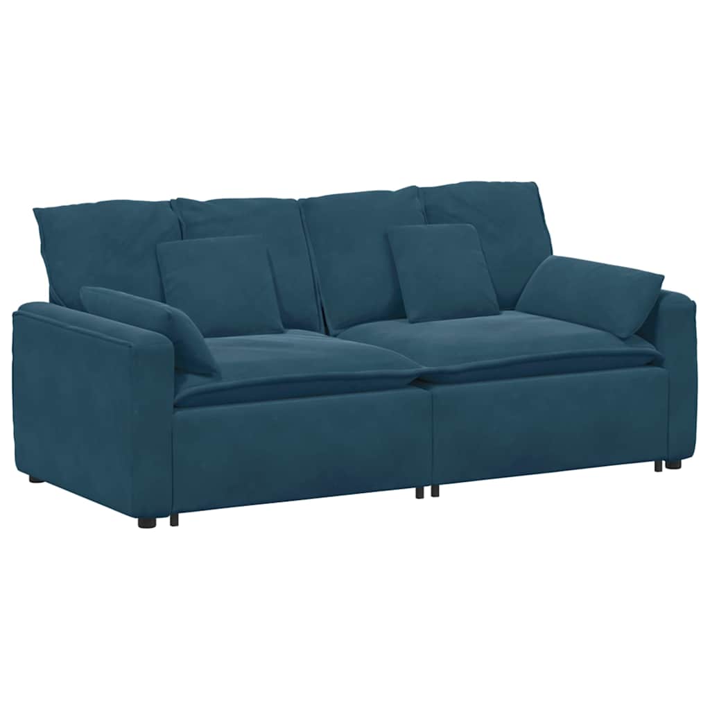 Modularna sofa s jastucima plava