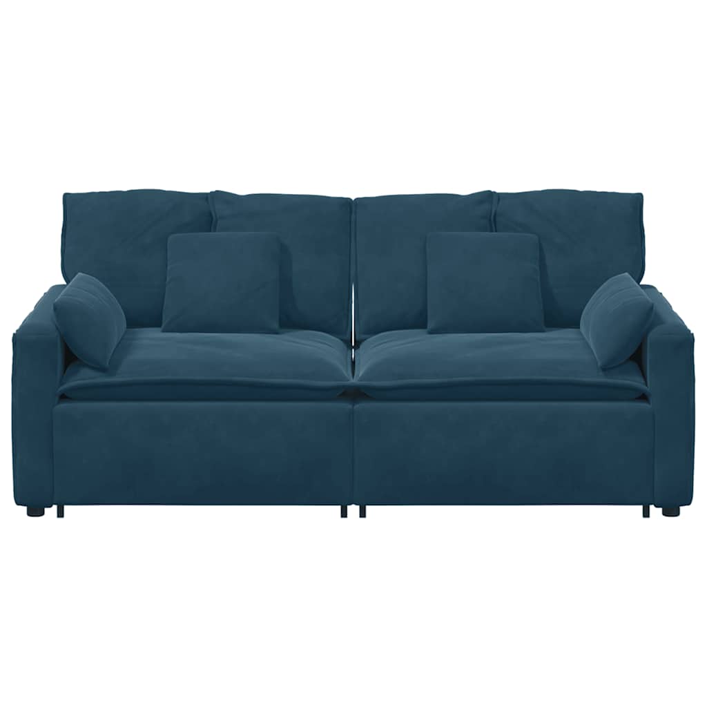 Modularna sofa s jastucima plava
