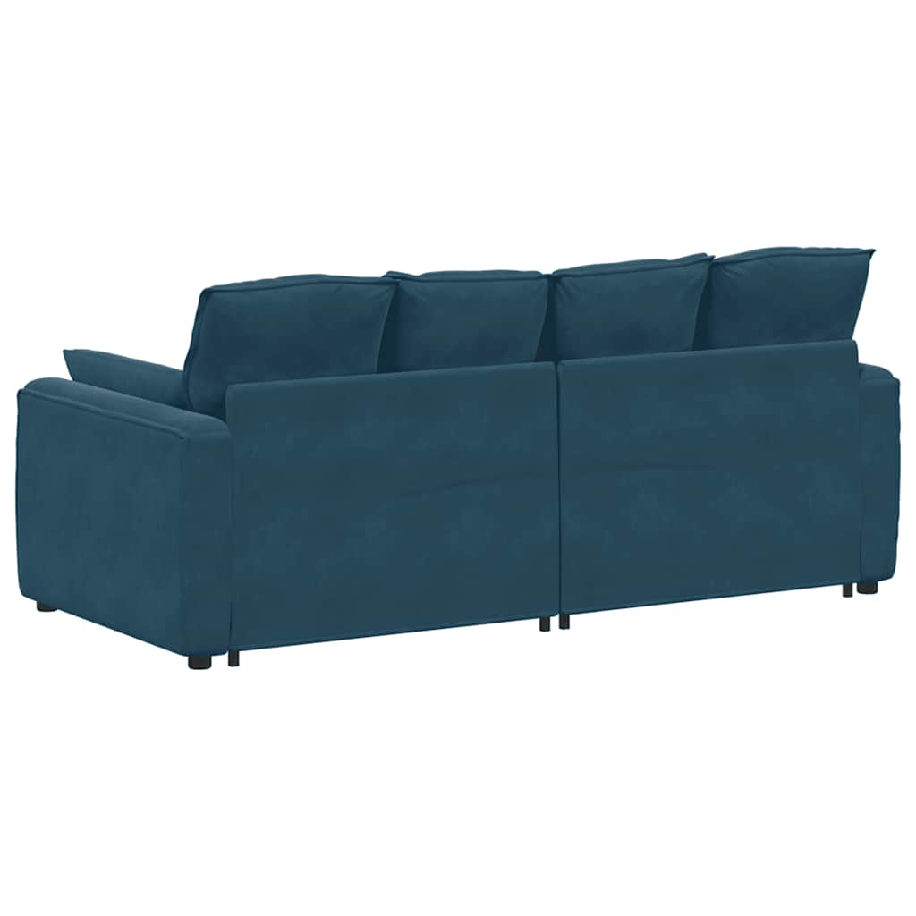 Modularna sofa s jastucima plava
