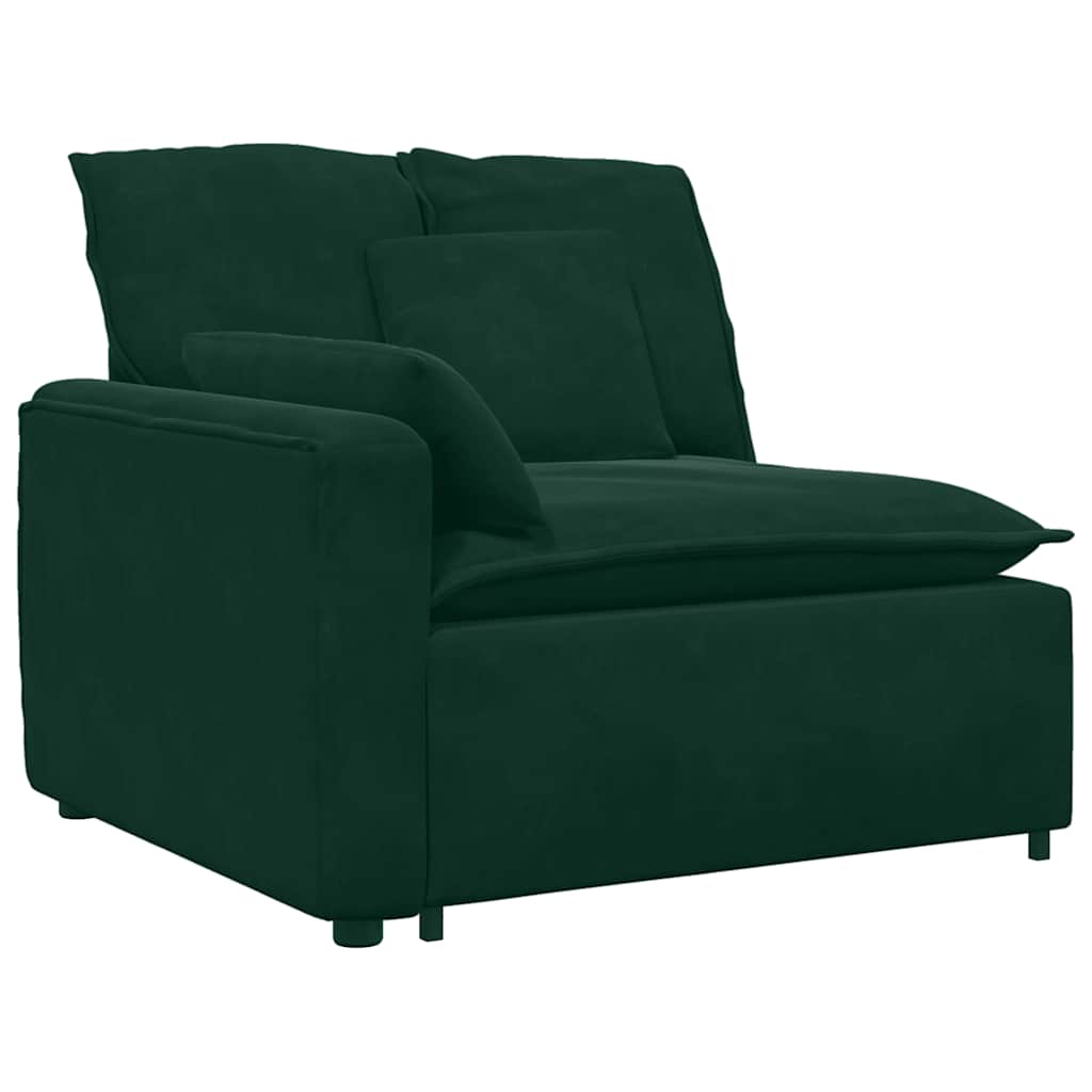 Modularna sofa s jastucima tamnozelena