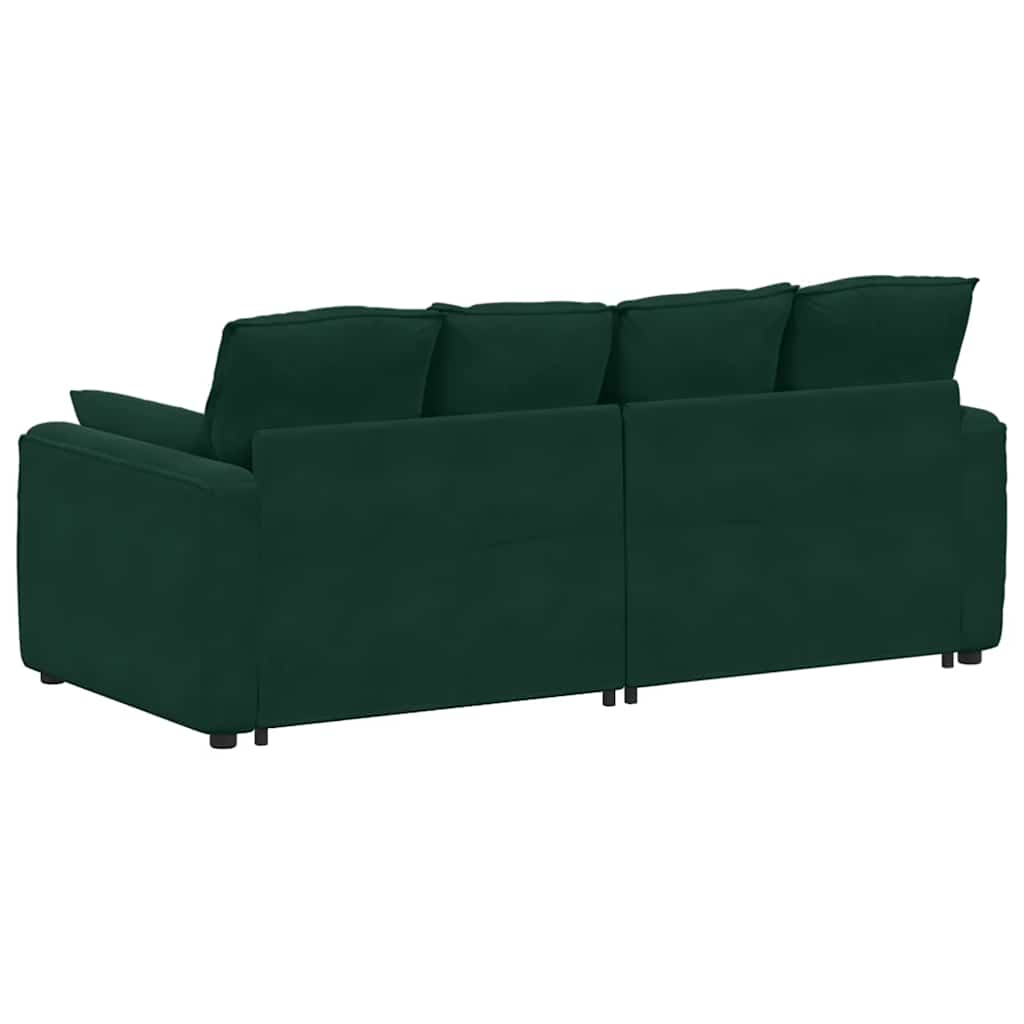 Modularna sofa s jastucima tamnozelena