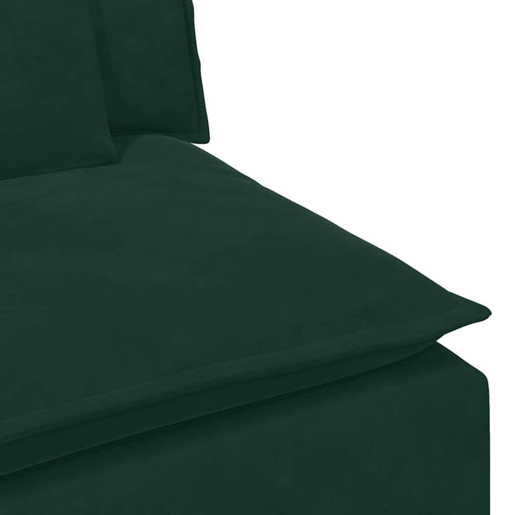Modularna sofa s jastucima tamnozelena