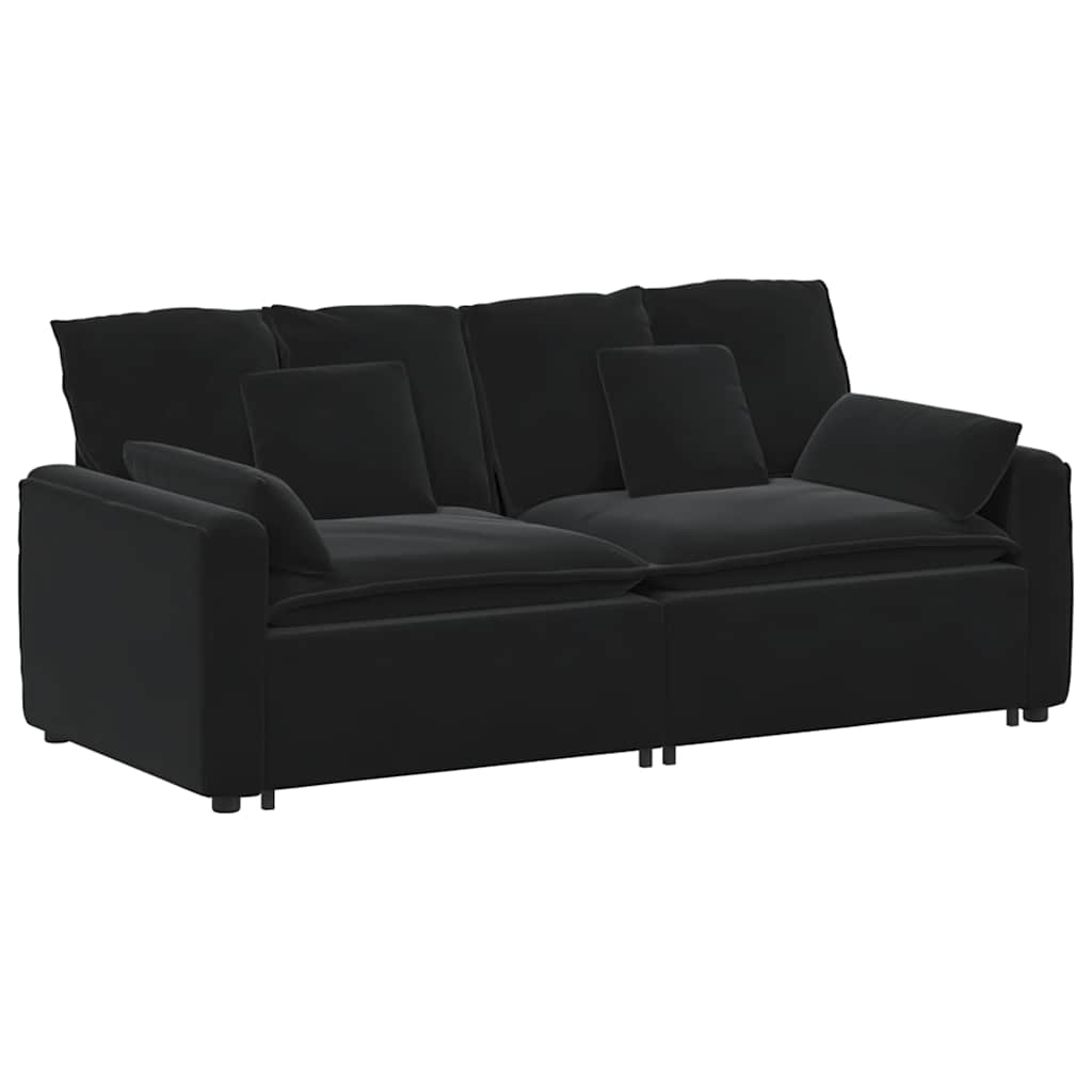 Modularna sofa s jastucima crna