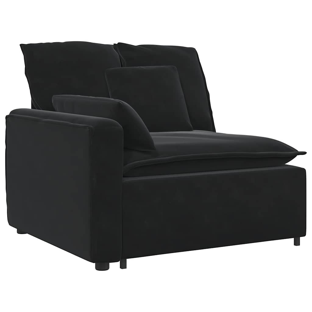 Modularna sofa s jastucima crna