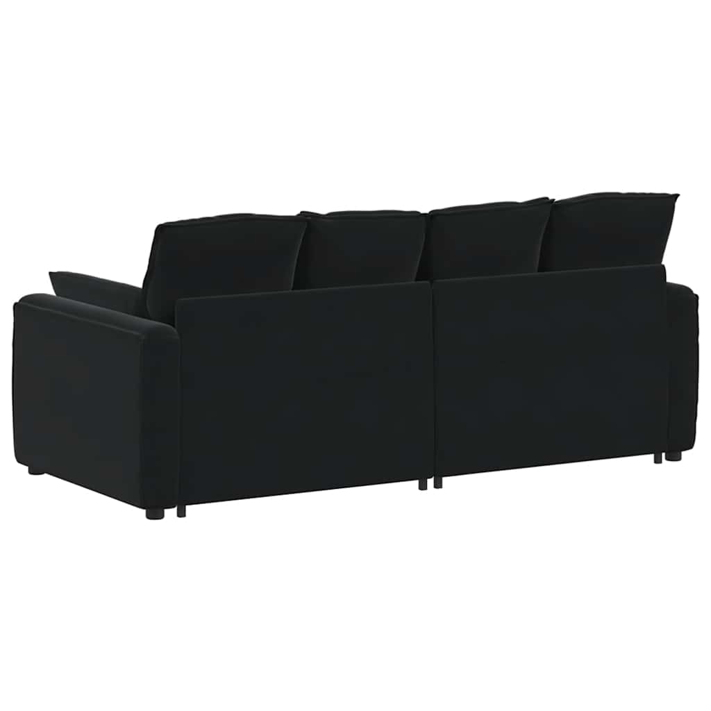 Modularna sofa s jastucima crna