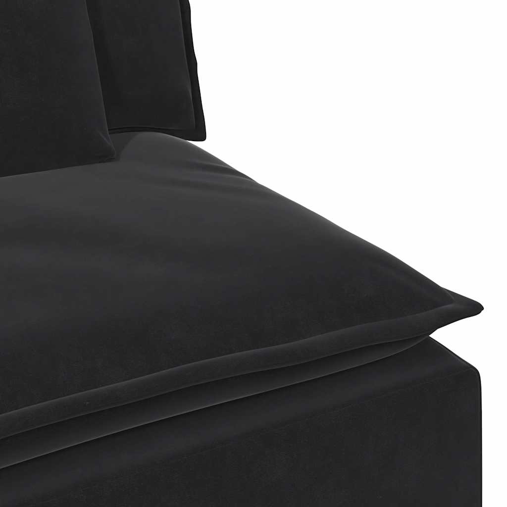 Modularna sofa s jastucima crna