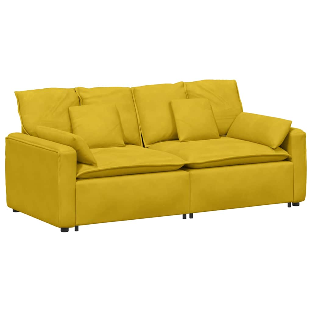Modularna sofa s jastucima žuta