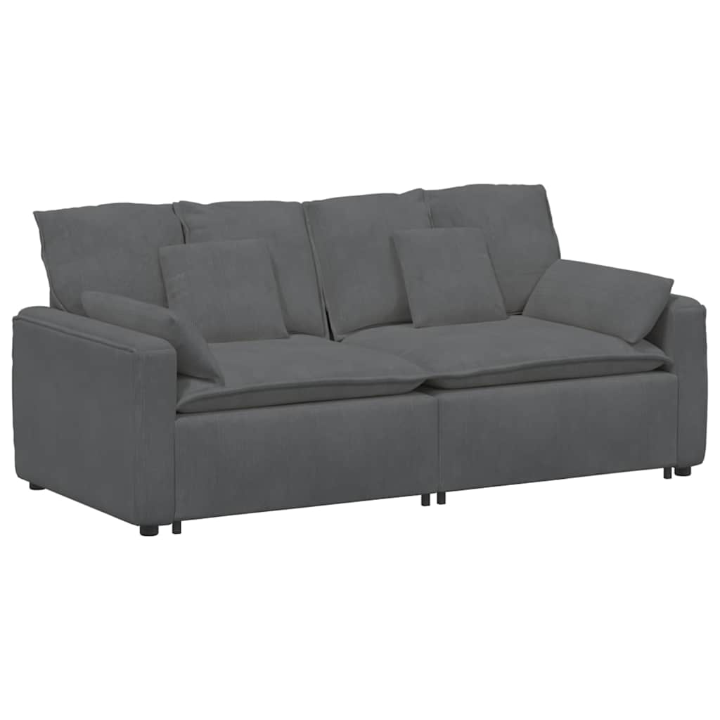 Modularna sofa s jastucima tamno siva